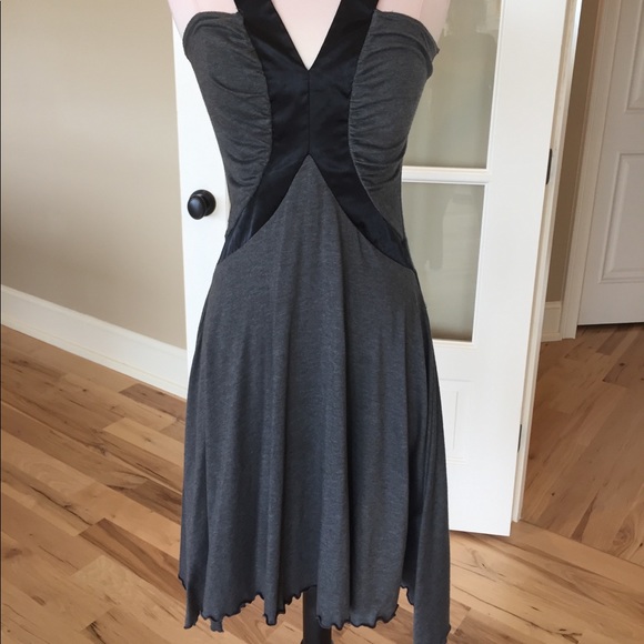 Gray form fitting dress K Ladies M stretchy - Picture 4 of 5